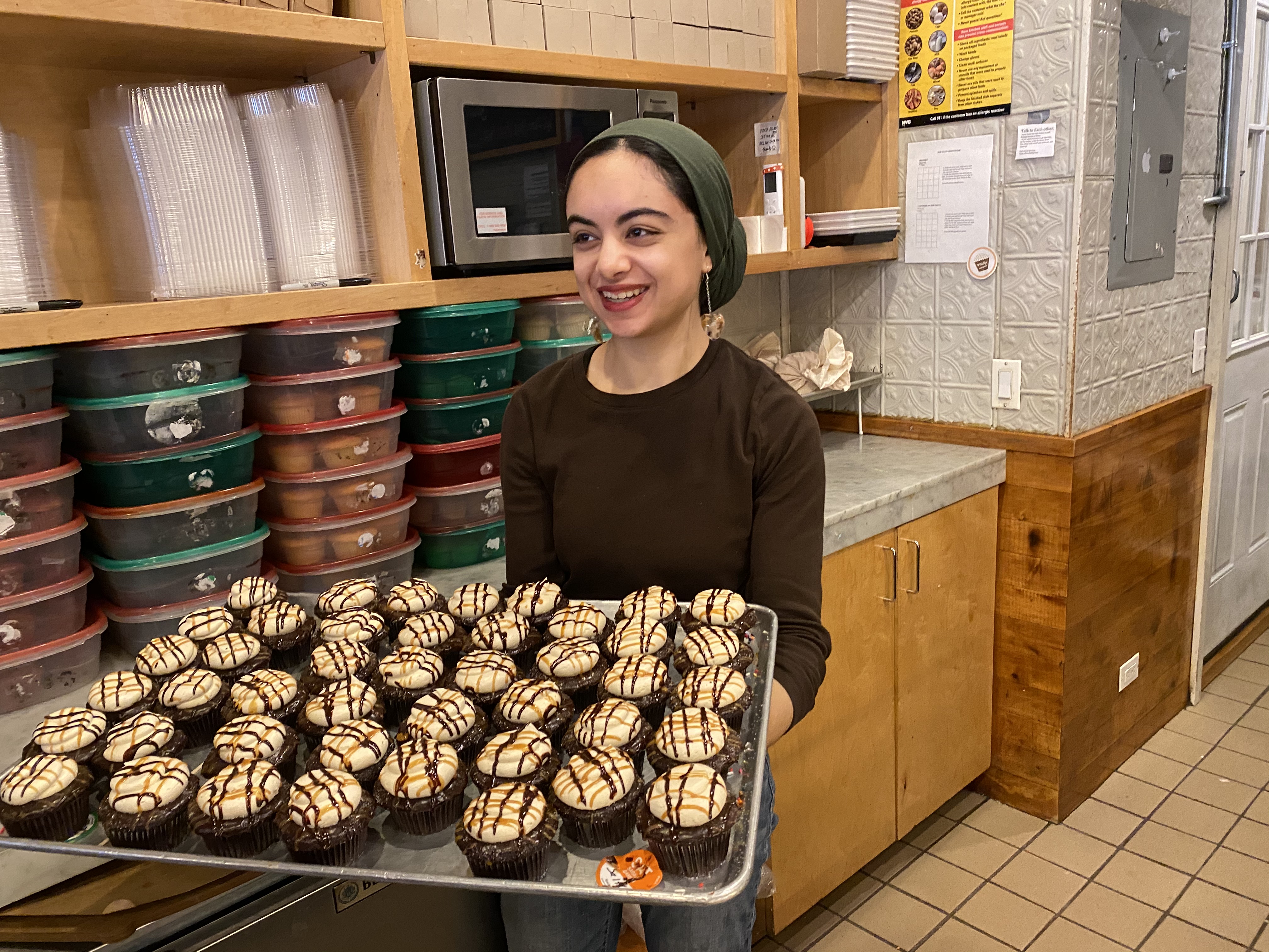 Molly's Cupcakes is named after the owner's teacher - that's why there are desks, lunchboxes and even swings!